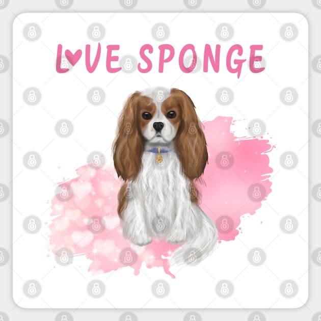 Blenheim Cavalier King Charles Spaniel Love Sponge Sticker by Cavalier Gifts